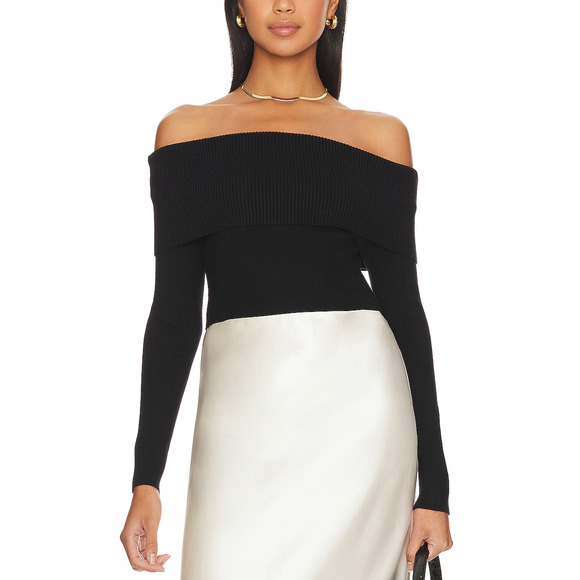 Line & Black Dot 'Heart Struck' Off Shoulder Cotton Sweater Size M - Picture 1 of 4